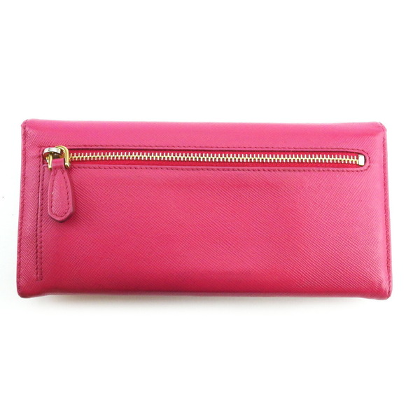 Prada leather Wallet pink Saffiano zipper long - Picture 1 of 6